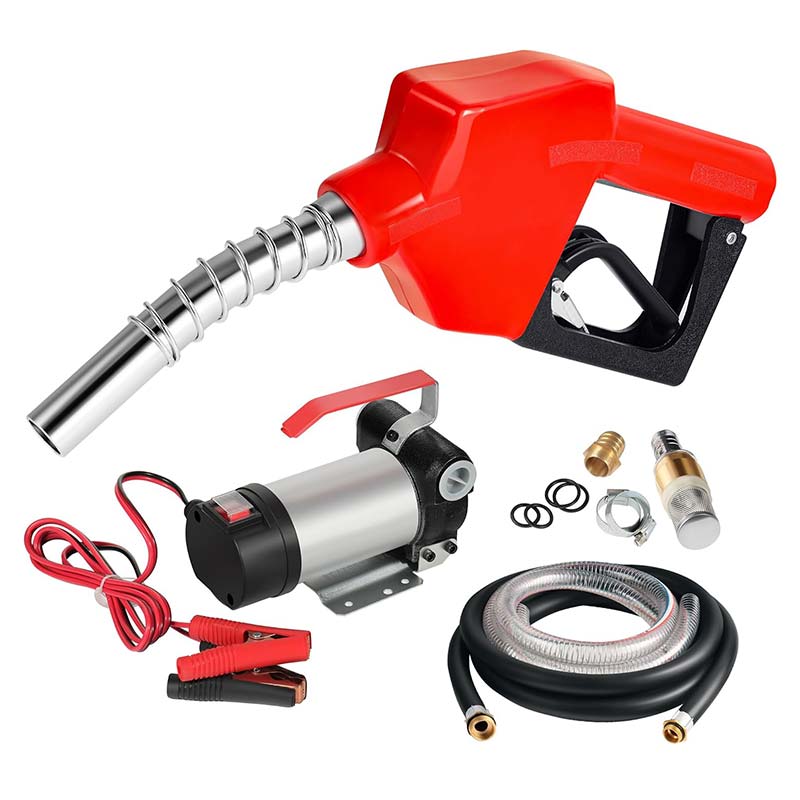 12V Portable Oil Fuel Diesel Transfer Pump Kit with Automatic Nozzle